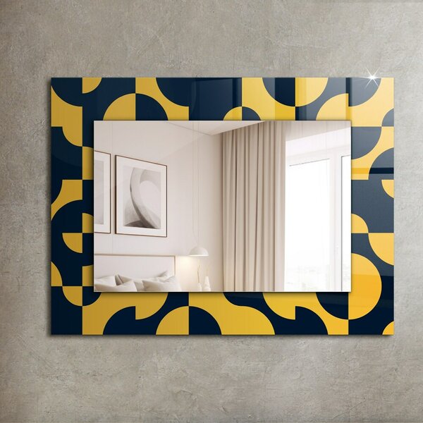 Oglindomat.ro Oglinda cu rama imprimata Oglinda cu rama imprimata Motiv geometric abstract lpp-00277267