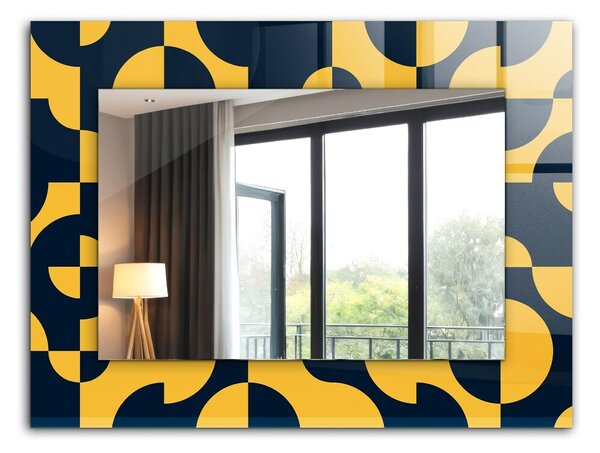 Oglindomat.ro Oglinda cu rama imprimata Oglinda cu rama imprimata Motiv geometric abstract lpp-00277267