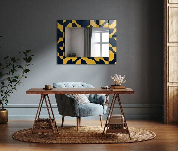 Oglindomat.ro Oglinda cu rama imprimata Oglinda cu rama imprimata Motiv geometric abstract lpp-00277267