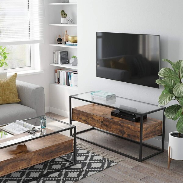 COTVI8 - Comoda TV 120x40x50 cm, living, dormitor, stil industrial - Maro