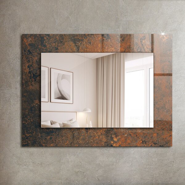 Oglindomat.ro Oglinda rama cu imprimeu Oglinda rama cu imprimeu Desen abstract în galben lpp-00277346