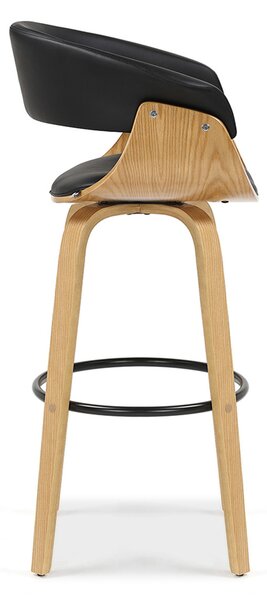 Scaun bar Elynah 75 (negru + stejar). Promo -22%. 1136383