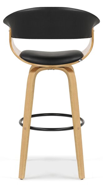 Scaun bar Elynah 75 (negru + stejar). Promo -22%. 1136383