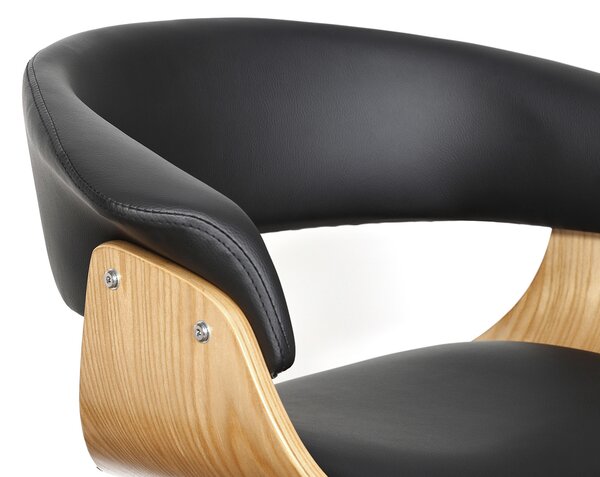 Scaun bar Elynah 75 (negru + stejar). Promo -22%. 1136383