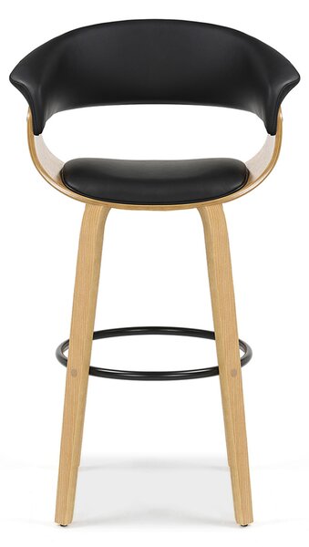 Scaun bar Elynah 75 (negru + stejar). Promo -22%. 1136383