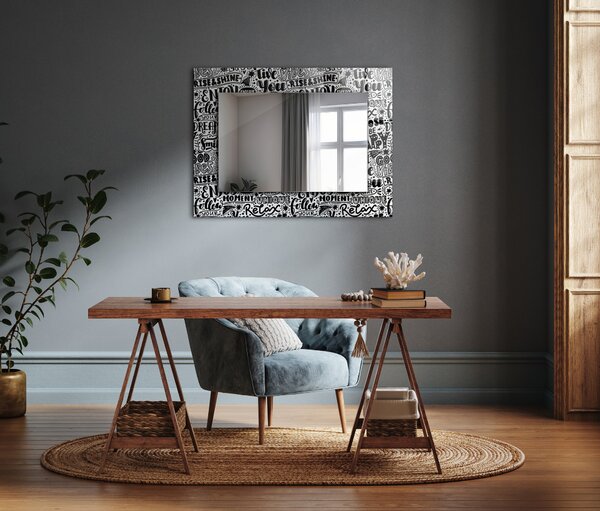 Oglindomat.ro Oglinda decor perete Oglinda decor perete Linii diagonale pe lemn lpp-00277349