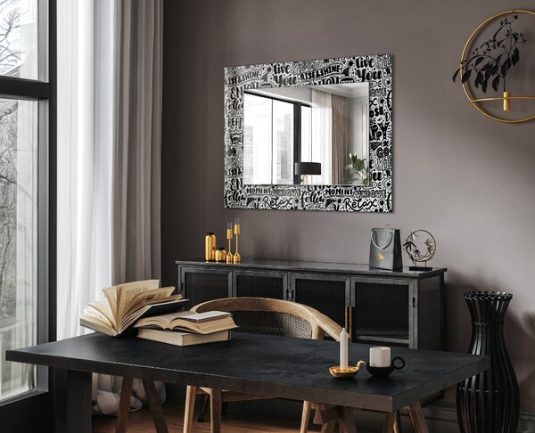Oglindomat.ro Oglinda decor perete Oglinda decor perete Linii diagonale pe lemn lpp-00277349