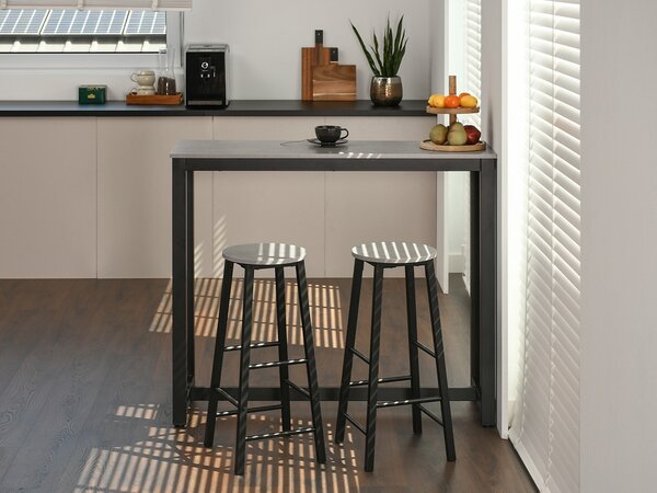 Set masă scaune pentru sufragerie Remma (beton + negru) (pentru 2 persoane). Promo -18%. 1111872