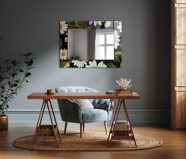 Oglindomat.ro Oglinda cu decor Oglinda cu decor Ceață Margherita bianca lpp-00277385