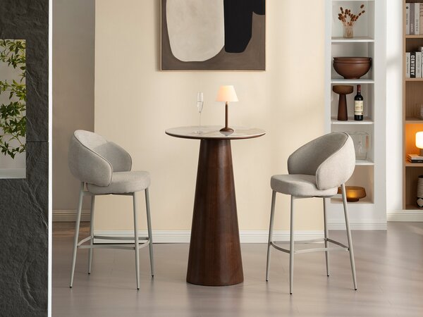 Scaun bar Ravelianto (bej + gri). Promo -22%. 1136418