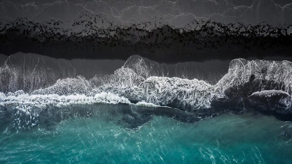 Fotografie de artă black beach, Marcus Hennen, (40 x 22.5 cm)