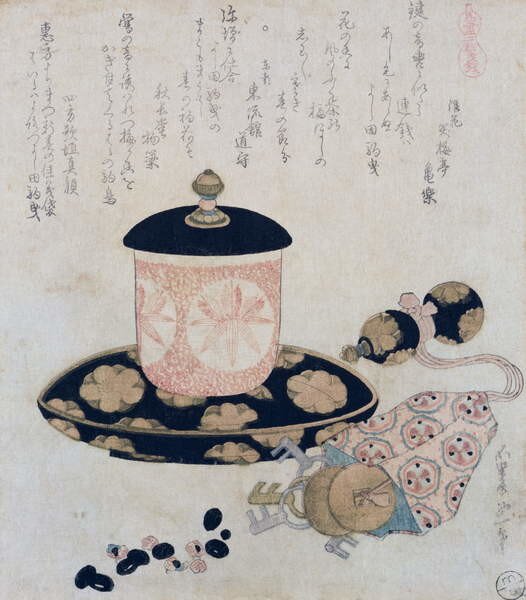 Katsushika Hokusai - Artă imprimată A Pot of Tea and Keys, 1822, (35 x 40 cm)