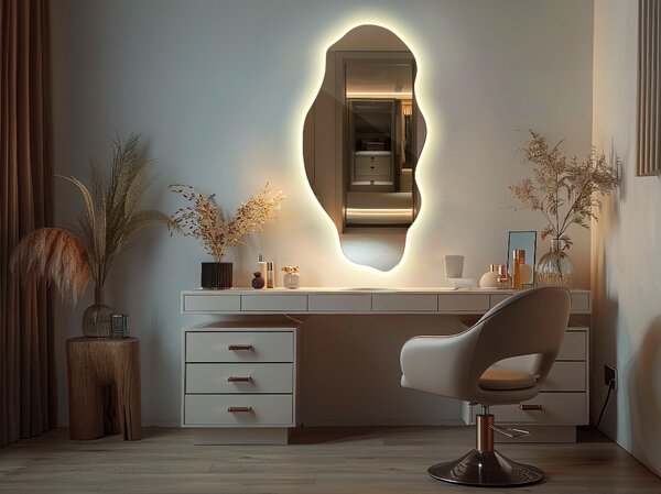 Oglindomat.ro Oglinda forma neregulata led la modă Oglinda forma neregulata led la modă 40x80 cm lnbl1-40x80-00000000