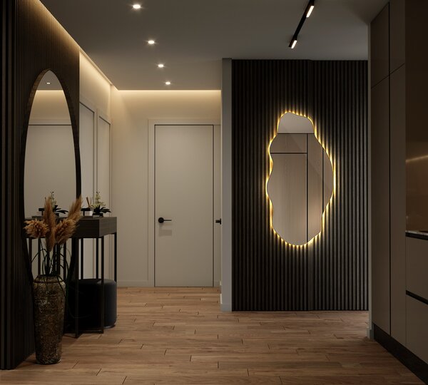 Oglindomat.ro Oglinda forma neregulata led la modă Oglinda forma neregulata led la modă 40x80 cm lnbl1-40x80-00000000