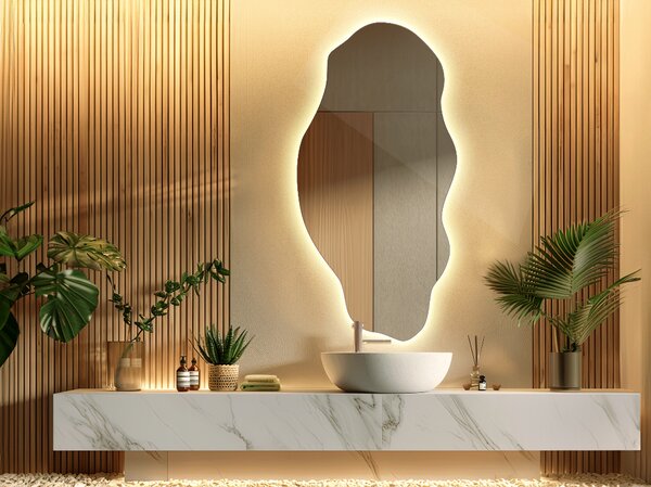 Oglindomat.ro Oglinda forma neregulata led la modă Oglinda forma neregulata led la modă 40x80 cm lnbl1-40x80-00000000