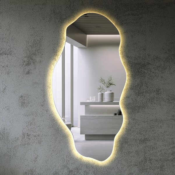 Oglindomat.ro Oglinda forma neregulata led la modă Oglinda forma neregulata led la modă 40x80 cm lnbl1-40x80-00000000