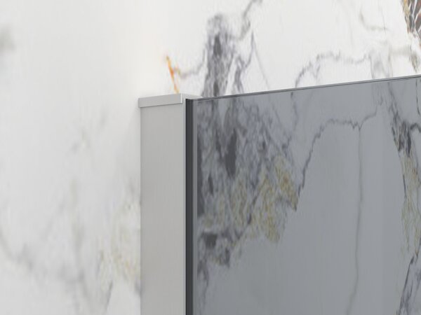 Erga Paris, Paravan de duș walk-in 30x200 cm, sticlă gri 8mm, oțel periat, ERG-V02-PARIS-030x200-GR-BS