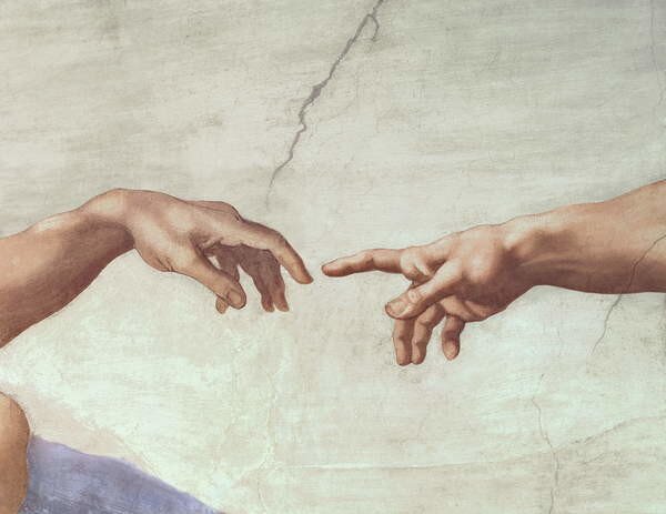 Reproducere Hands of God and Adam, detail, Michelangelo Buonarroti