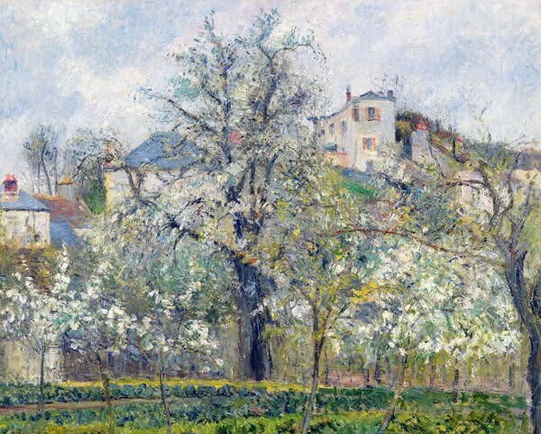 Camille Pissarro - Artă imprimată The Vegetable Garden with Trees in Blossom, Spring, Pontoise, (40 x 30 cm)