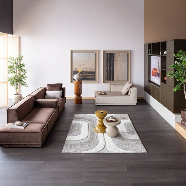Covor gri/bej din amestesc de lână 170x240 cm Moro – WOOOD