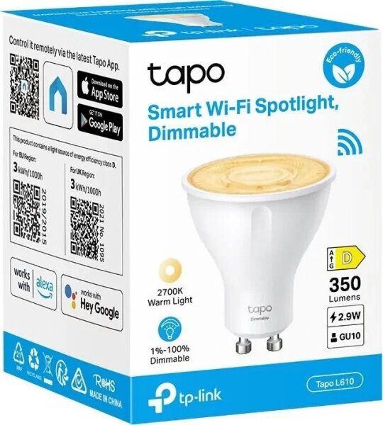 Bec LED dimabil GU10, 2,9W, 230V, 2700K, Wi-Fi - TP-Link
