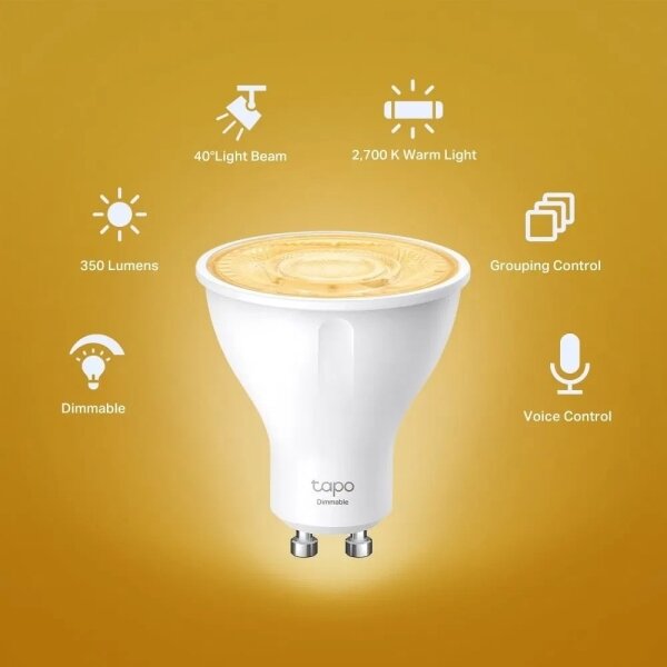 Bec LED dimabil GU10, 2,9W, 230V, 2700K, Wi-Fi - TP-Link
