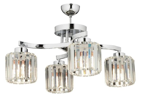 Lustră aplicată CRYSTALLINE, 4 x E27, 40 W, 230 V, crom lucios