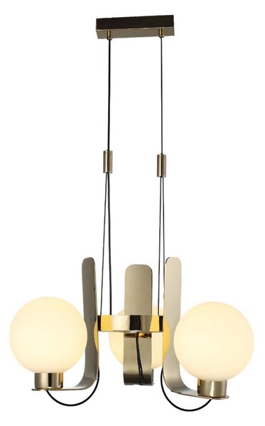 Lustră suspendată pe cablu REGGIO 3xE27/40W/230V, aurie