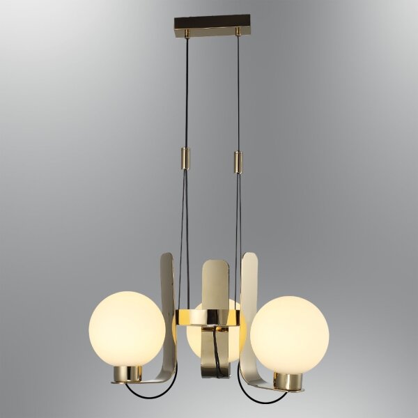 Lustră suspendată pe cablu REGGIO 3xE27/40W/230V, aurie