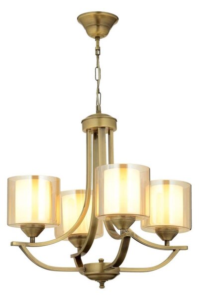 Candelabru suspendat pe lanț NOVARA, 4xE27/40W/230V, bronz