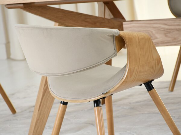 Scaun sufragerie Busque (bej + stejar). Promo -13%. 1136458