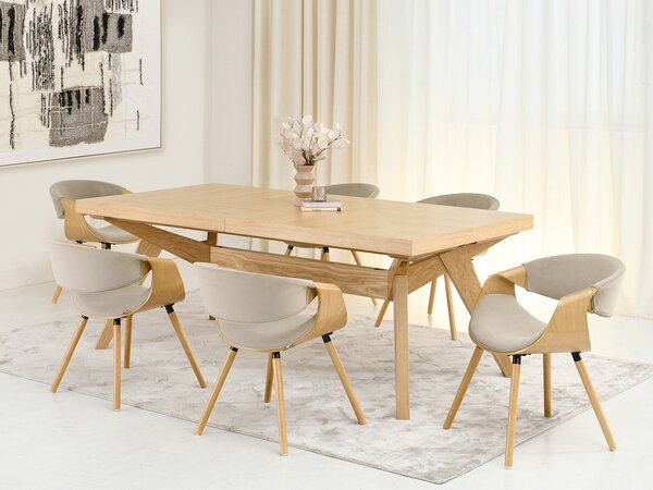 Scaun sufragerie Busque (bej + stejar). Promo -13%. 1136458