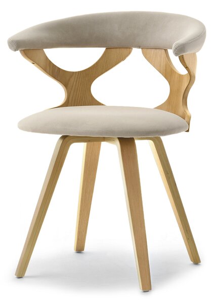Scaun sufragerie Bagdad (bej + stejar). Promo -15%. 1136469