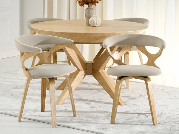 Scaun sufragerie Bagdad (bej + stejar). Promo -15%. 1136469