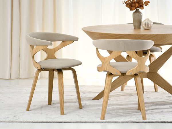 Scaun sufragerie Bagdad (bej + stejar). Promo -15%. 1136469