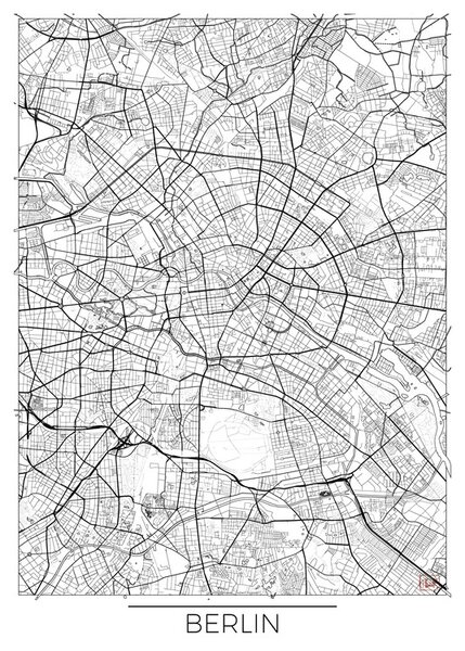 Harta Berlin, Hubert Roguski, (30 x 40 cm)
