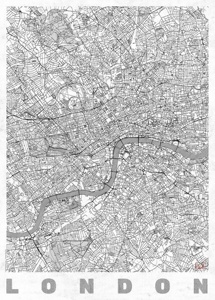 Harta London, Hubert Roguski, (30 x 40 cm)