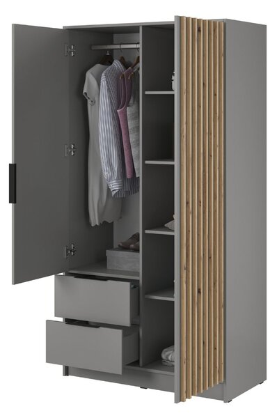 Dulap Nelly 2D gri (105 cm)