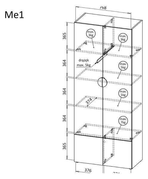 Dulap Melo Me1 (80 cm)