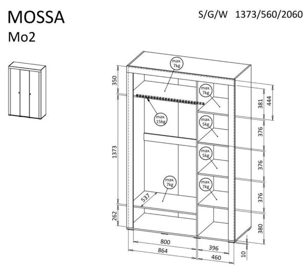 Dulap Mossa Mo2, cașmir