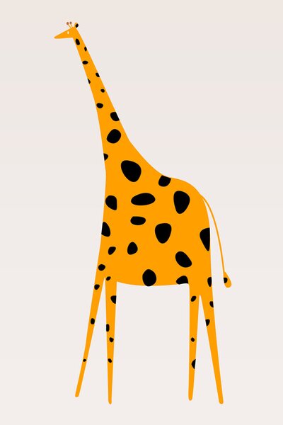 Ilustrare Cute Giraffe, Kubistika, (26.7 x 40 cm)