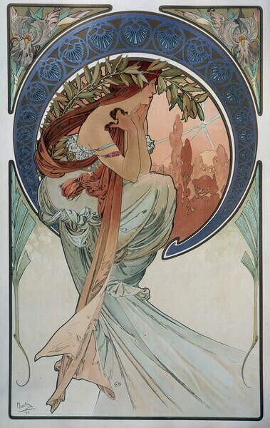 Reproducere Poetry - by Mucha, 1898., Mucha, Alphonse Marie