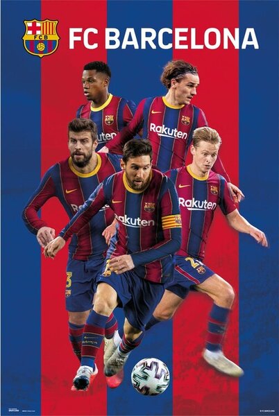 Poster FC Barcelona - Group 2020/2021, (61 x 91.5 cm)
