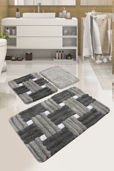 Set 3 covorase baie acril, Alessia Home, Piazza Grey
