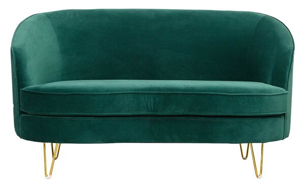 Canapea fixă Penelope catifea Green 2 locuri