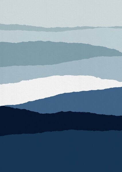 Ilustrare Blue Abstract II, Orara Studio, (30 x 40 cm)