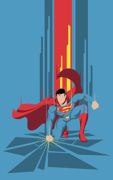 Poster de artă Superman - Power Blue, (26.7 x 40 cm)