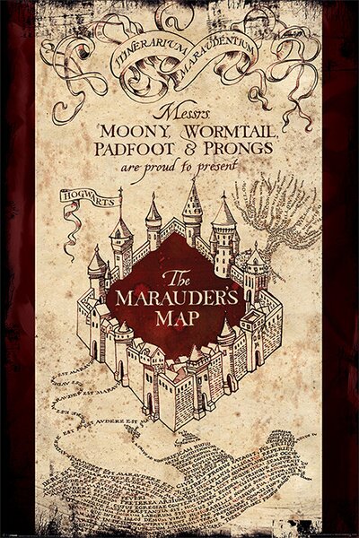 Poster Harry Potter - Harta Marauder, (61 x 91.5 cm)