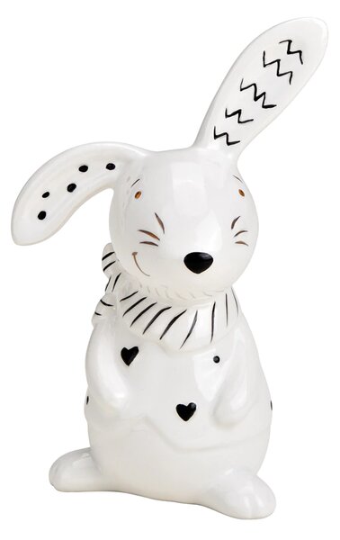 Iepuras din ceramica BUNNY FRONT 12 cm alb