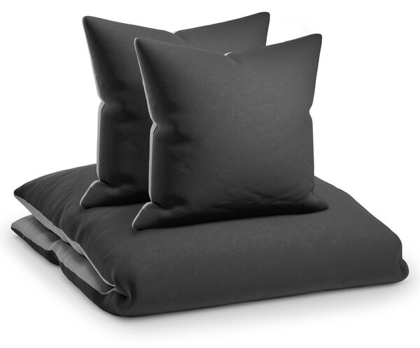 Sleepwise Soft Wonder-Edition, lenjerie de pat, 155x200cm, gri închis/gri deschis